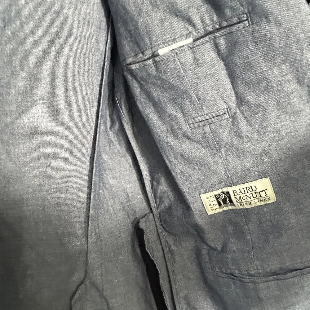 NEW J.Crew Ludlow Slim-Fit Unstructured Suit Jacket Irish Cotton-Linen Blue 36S